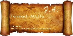 Fernbach Attila névjegykártya